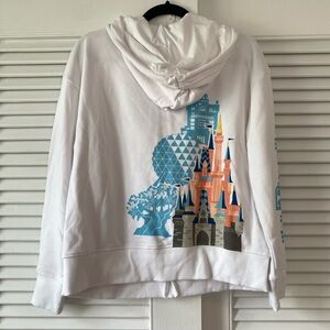 NWT!! Disney White Hoodie with Castle Graphic